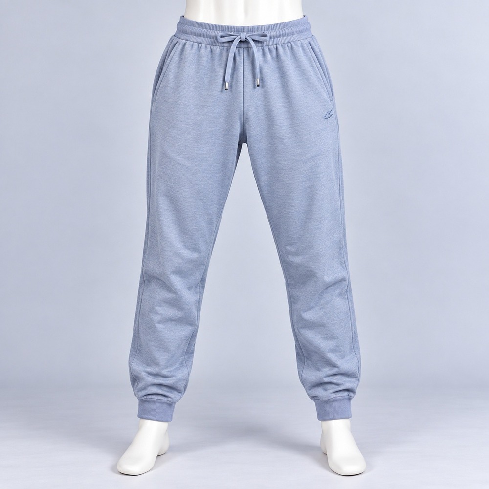Champion Jogger Sweatpants Mens Large Blue Fleece Cuffed Stained